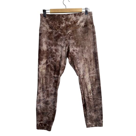 Lululemon Align High Rise Pant 25” Gold Wash Multi Foil Leggings Size 12 - Picture 1 of 5